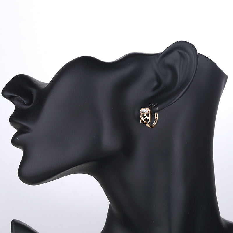 18k Layered Real Gold Plated round huggies earrings #1