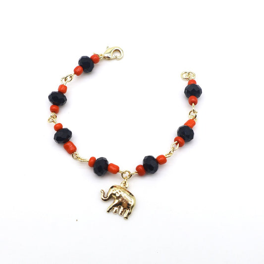 18k Layered Real Gold Plated elephant azbche bracelet 7 inches #26