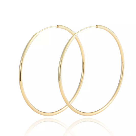 18k Layered real gold filled endless hoop earrings #18