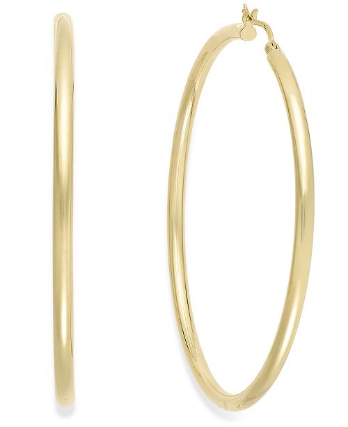 18k layered real gold filled round hoop earrings