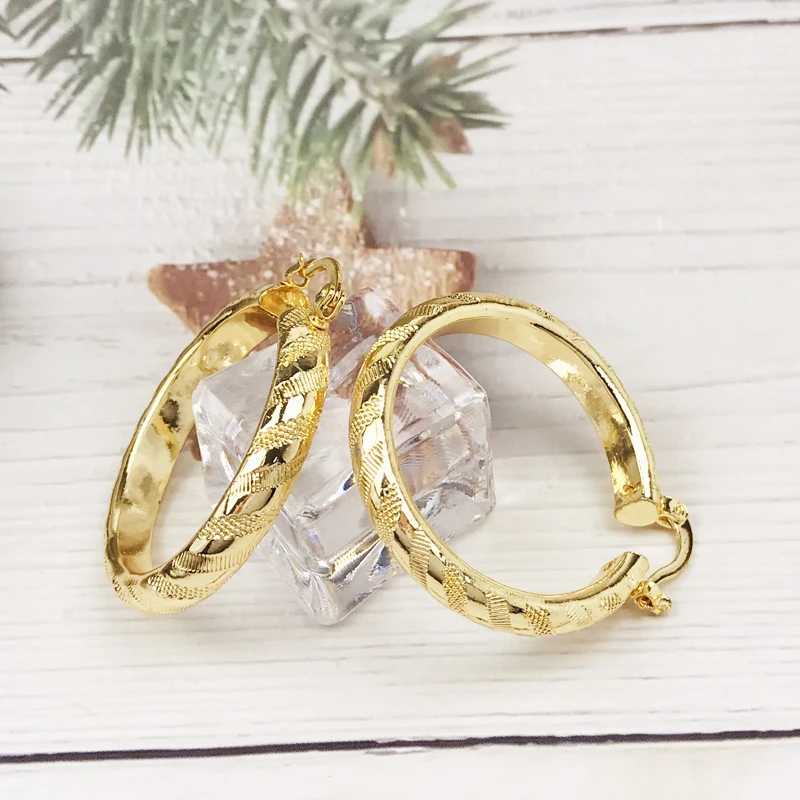 18k Layered real gold filled Round hoop earrings #19