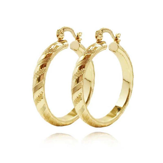 18k Layered real gold filled Round hoop earrings #19