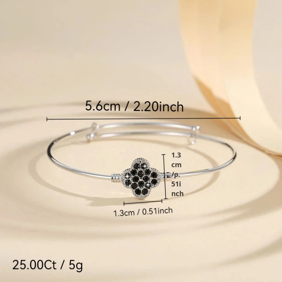 18k Layered Real Gold Filled Icedout Clover bangles adjustment #12