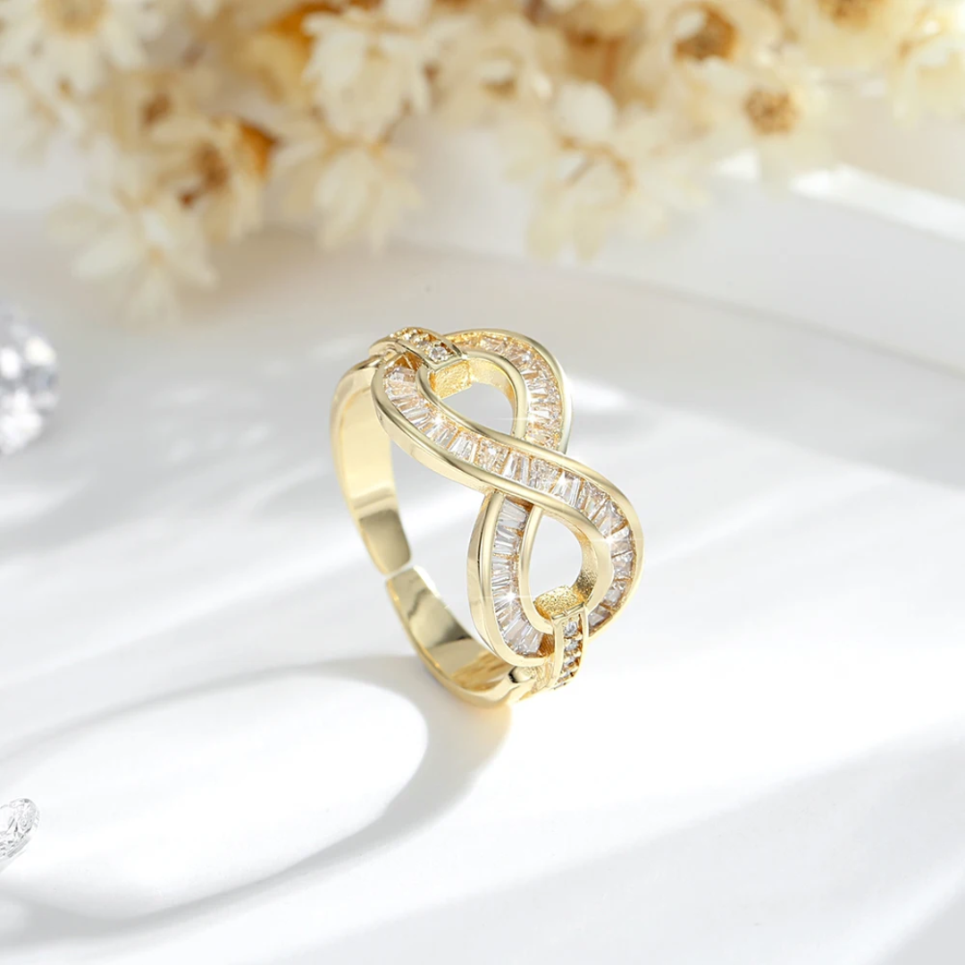 14k Layered Real Gold Plated infinity ring design adjustment #4