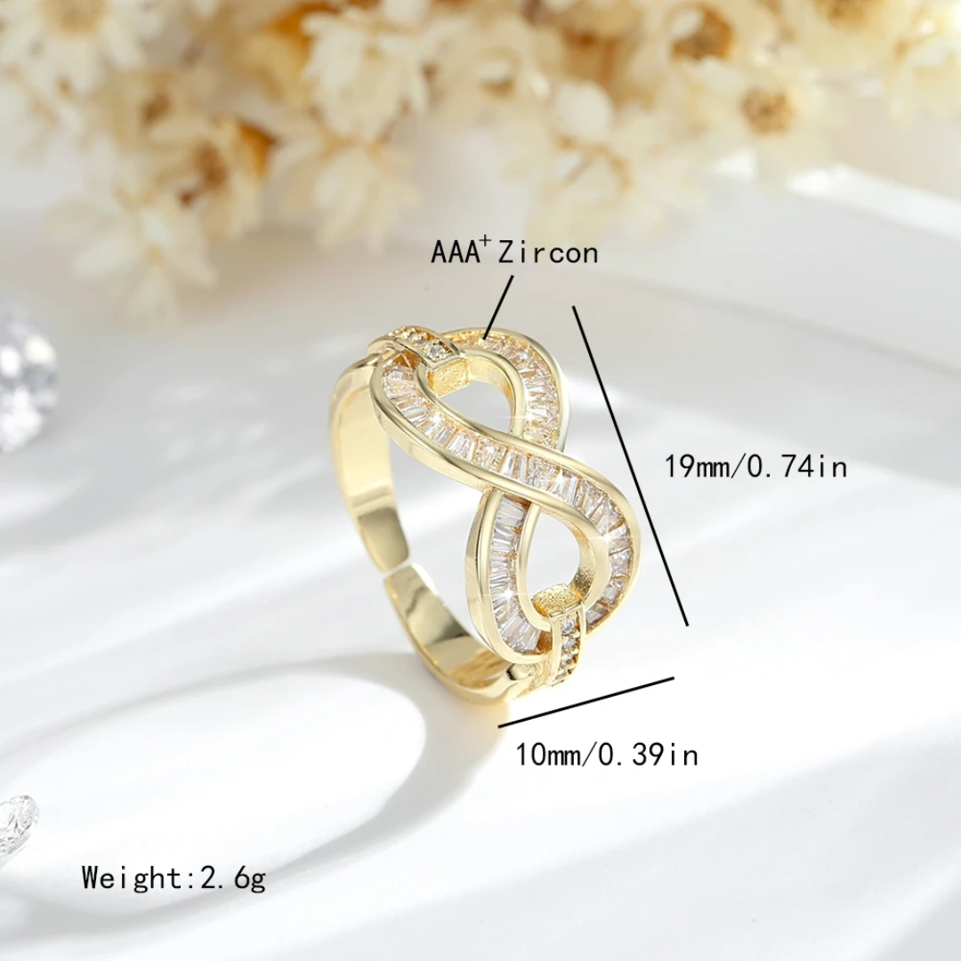14k Layered Real Gold Plated infinity ring design adjustment #4