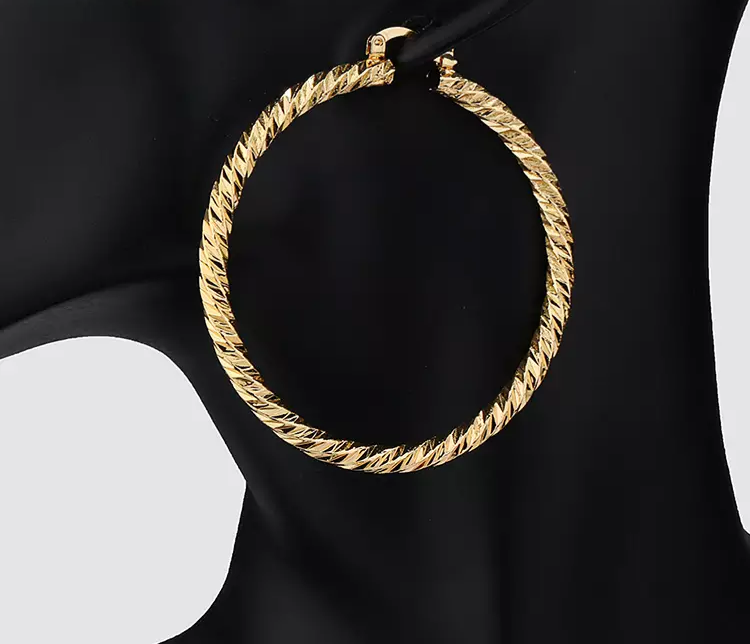 18k Layered real gold filled Round hoop earrings #14