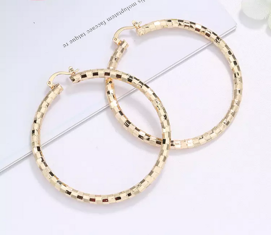 18k Layered real gold filled Round hoop earrings #15