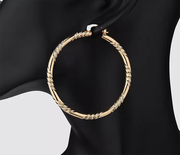 18k Layered real gold filled Round hoop earrings #23