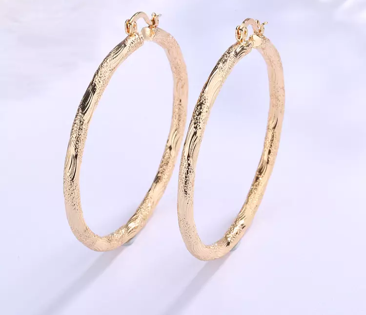 18k Layered real gold filled Round hoop earrings #13