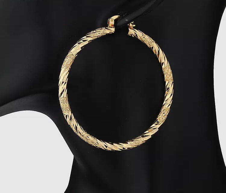 18k Layered real gold filled Round hoop earrings #28