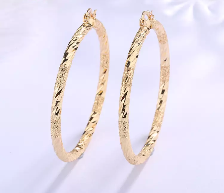 18k Layered real gold filled Round hoop earrings #28