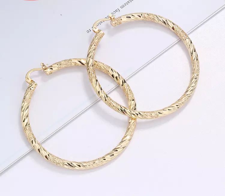 18k Layered real gold filled Round hoop earrings #28