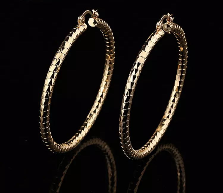 18k Layered real gold filled Round hoop earrings #41