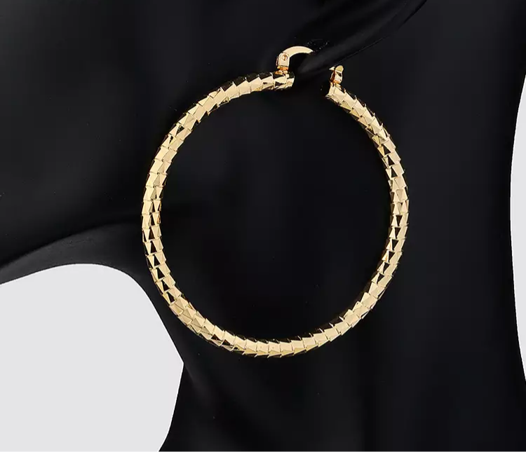 18k Layered real gold filled Round hoop earrings #41