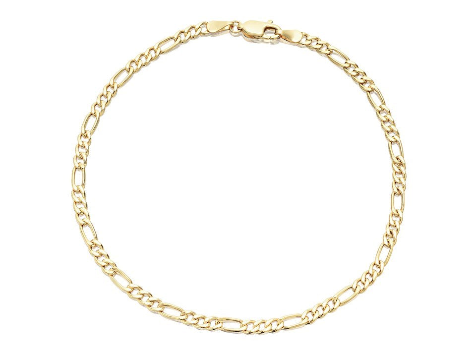 18k Layered real gold Plated Figaro link anklet bracelet #6