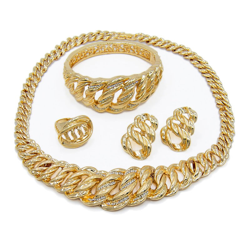 HUGS &KISSES Cuban set gold Plated #53