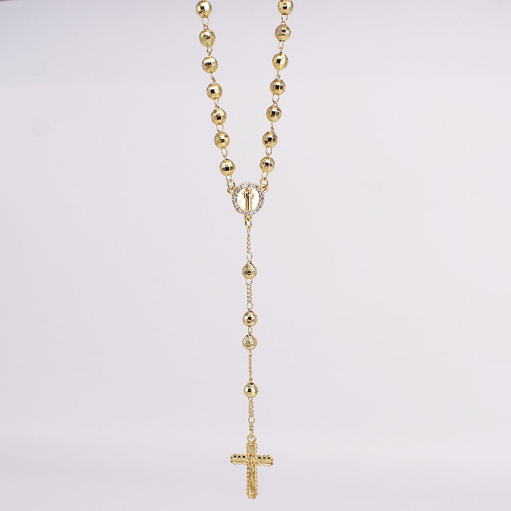 18k Layered real gold filled religious rosary necklace #2