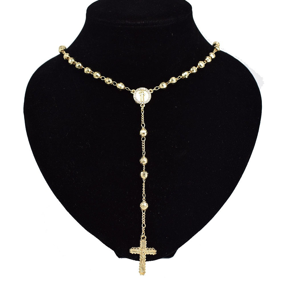 18k Layered real gold filled religious rosary necklace #2