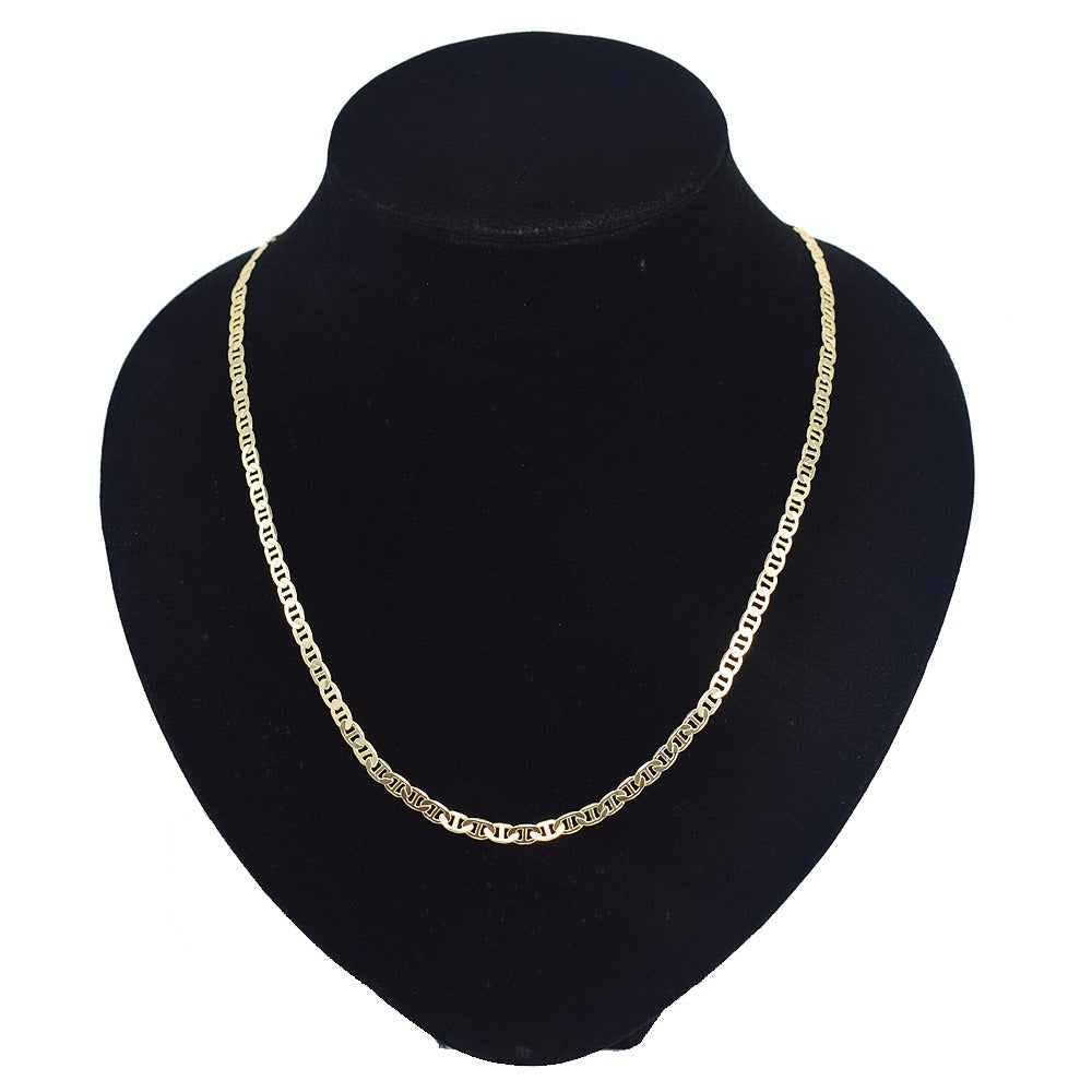 18k Layered Real Gold Filled mariner link chain