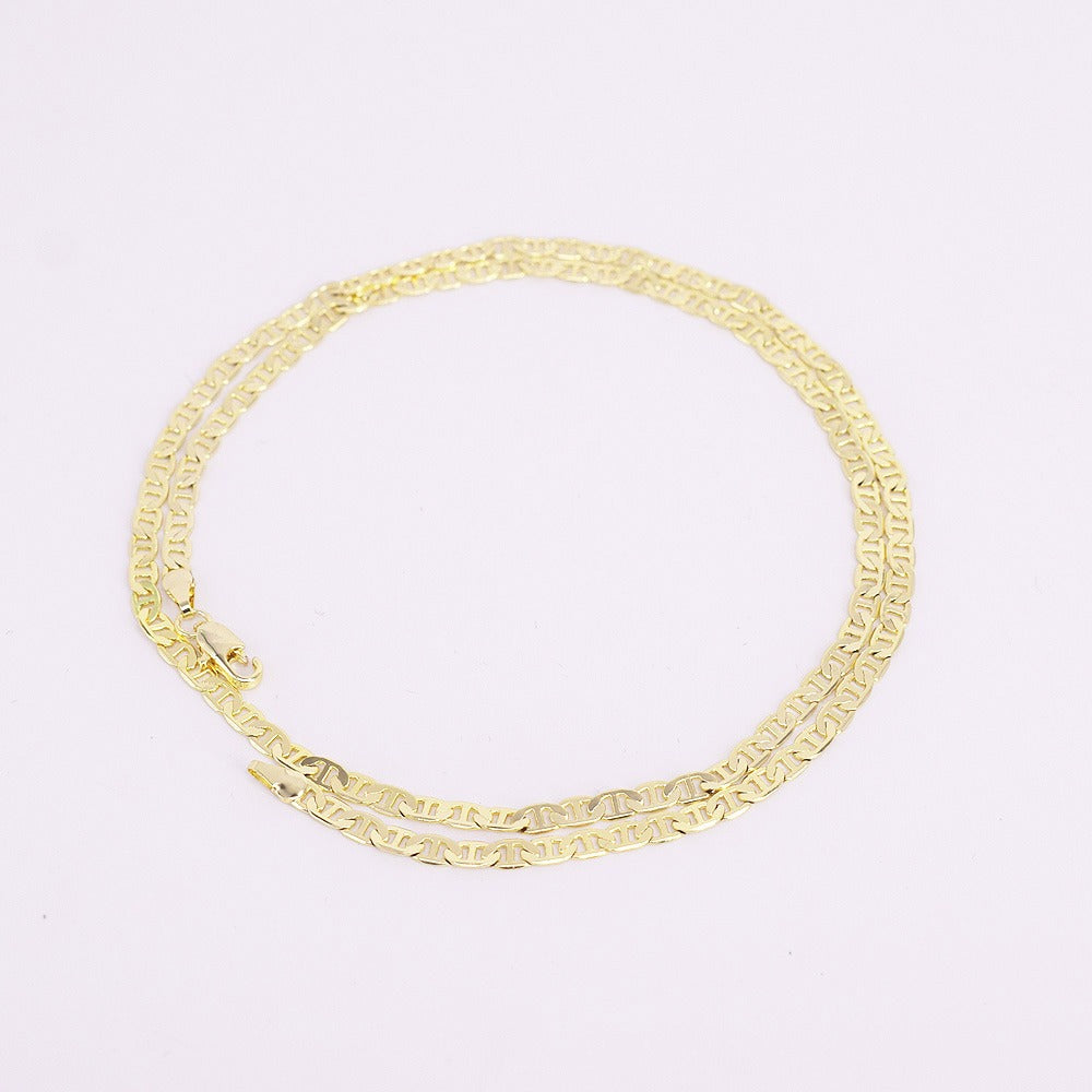 18k Layered Real Gold Filled mariner link chain