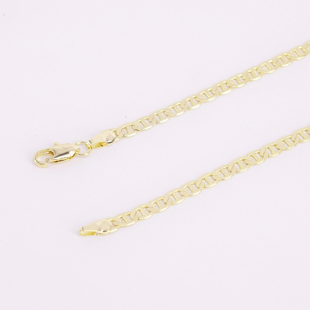 18k Layered Real Gold Filled mariner link chain