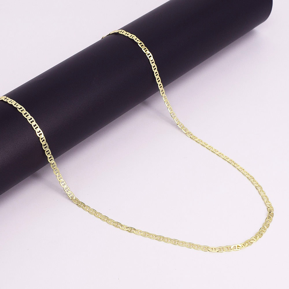 18k Layered Real Gold Filled mariner link chain