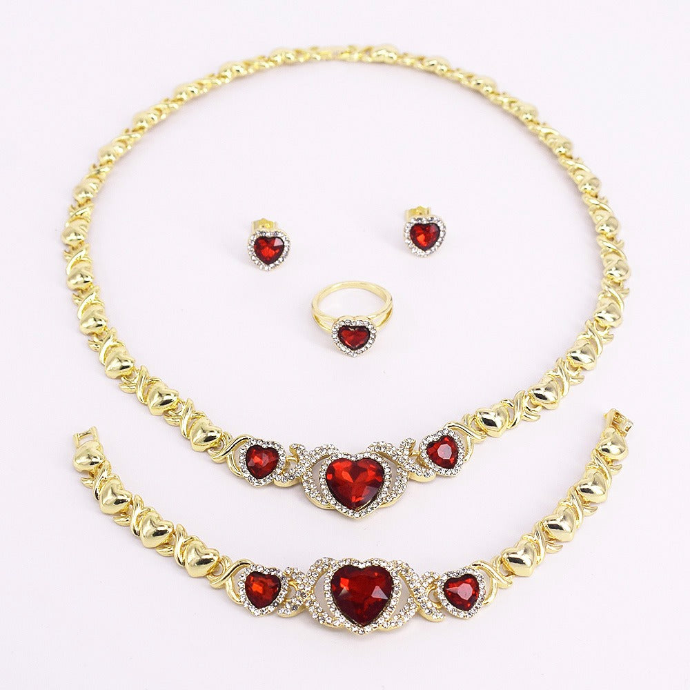 HUGS &KISSES xo set valentine's day set gold Plated #85