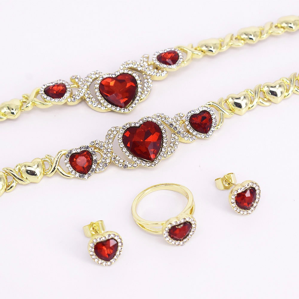 HUGS &KISSES xo set valentine's day set gold Plated #85