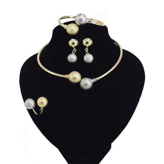 18k Layered real gold Plated two tones set #167