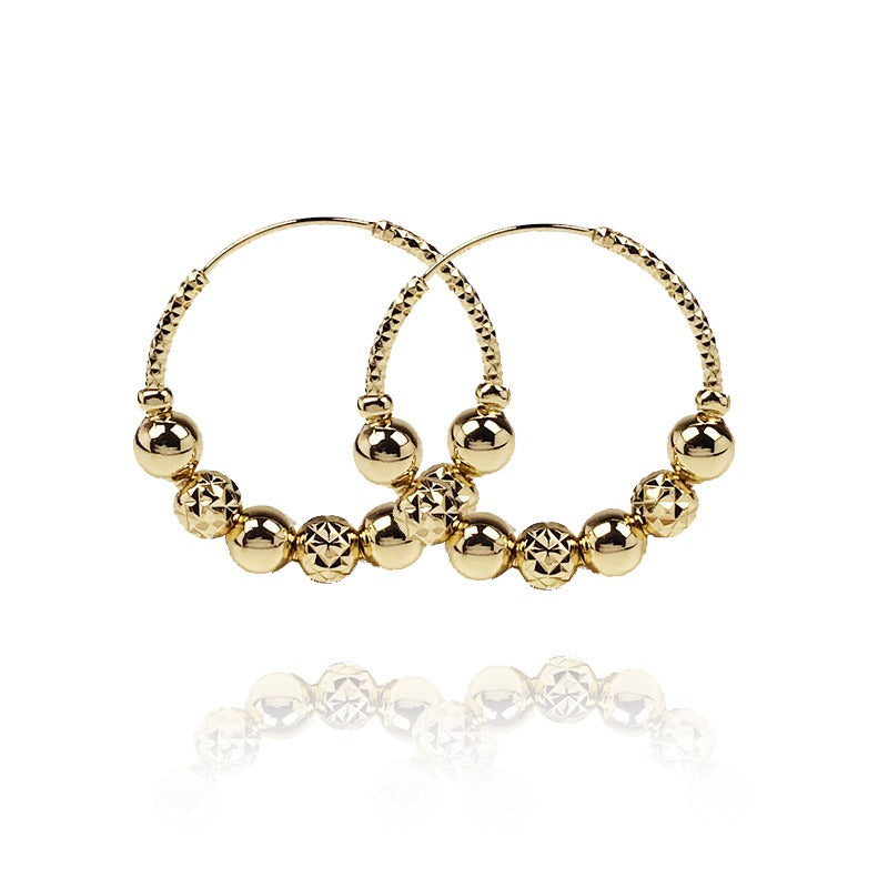 18k Layered real gold Plated Round hoop earrings #47