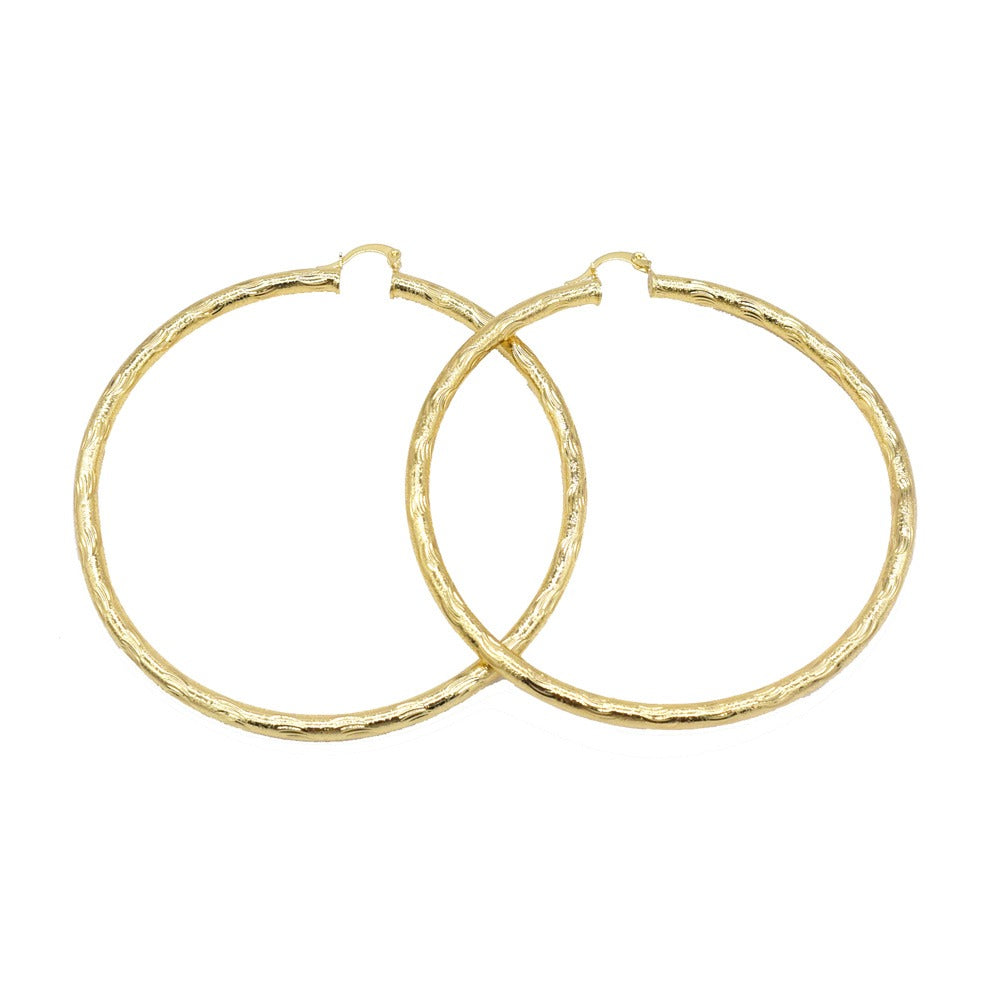 18k Layered real gold filled Round hoop earrings #52