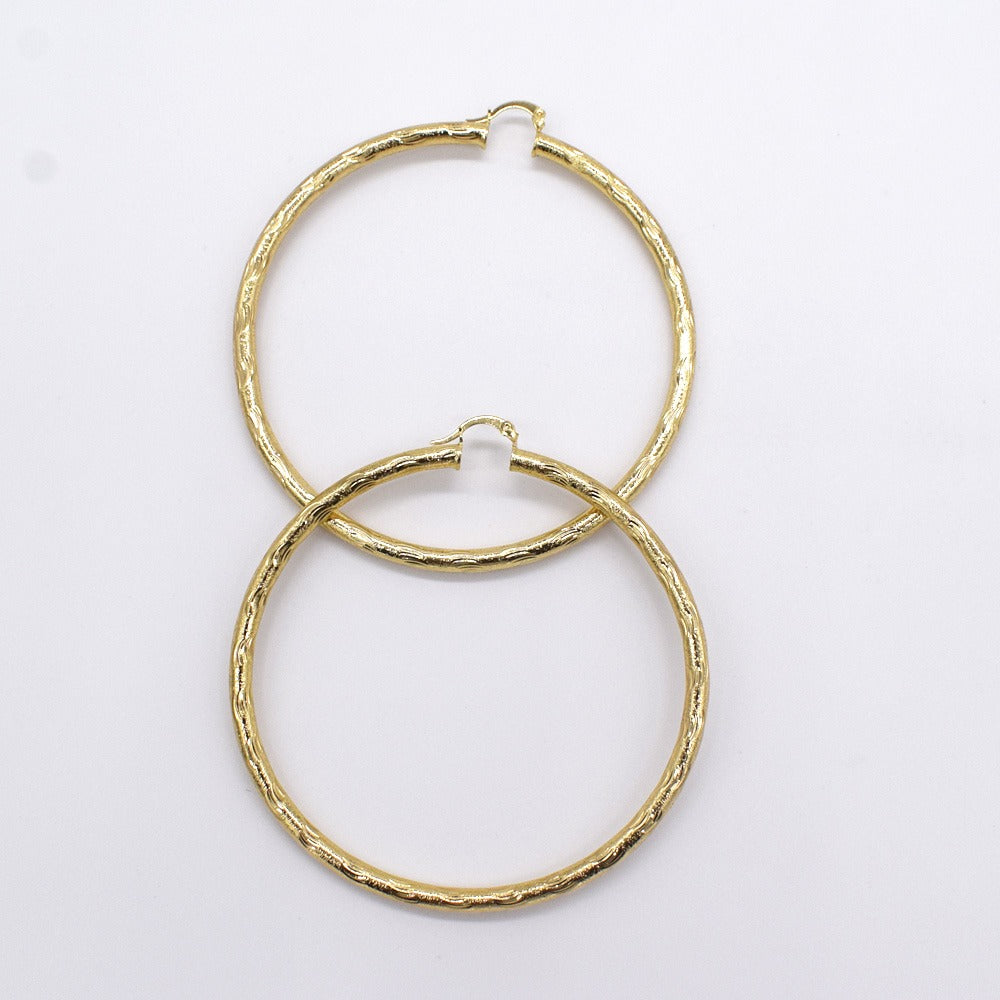 18k Layered real gold filled Round hoop earrings #52