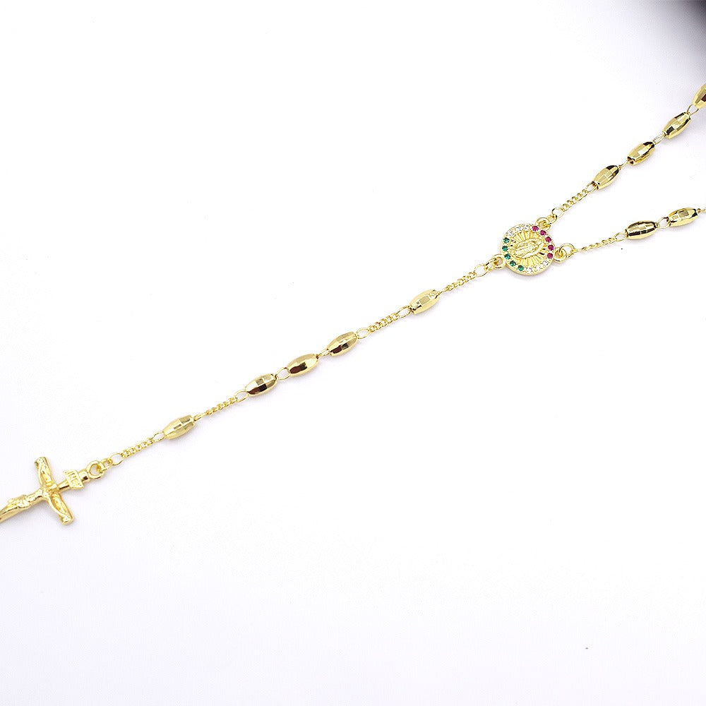 18k Layered real gold filled religious rosary necklace #1