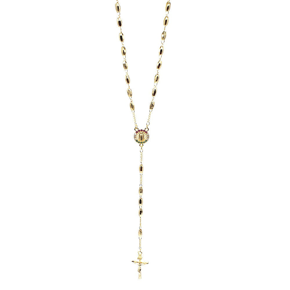 18k Layered real gold filled religious rosary necklace #1