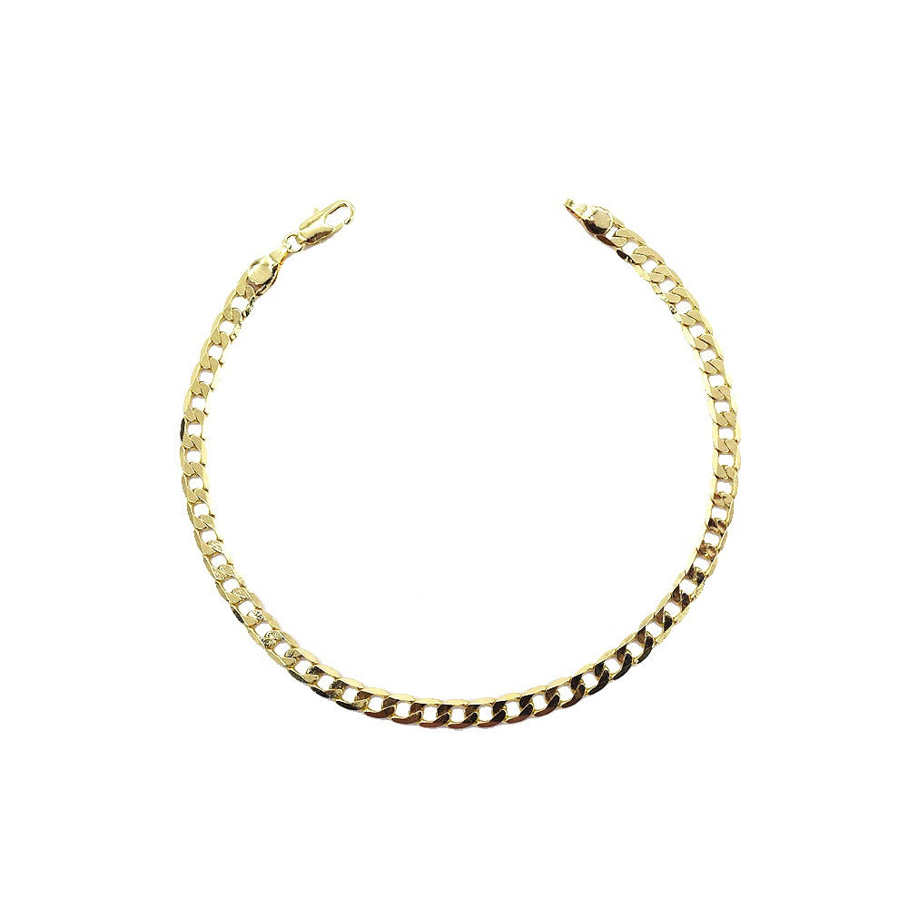 18k Layered real gold Plated Cuban link anklet bracelet #19