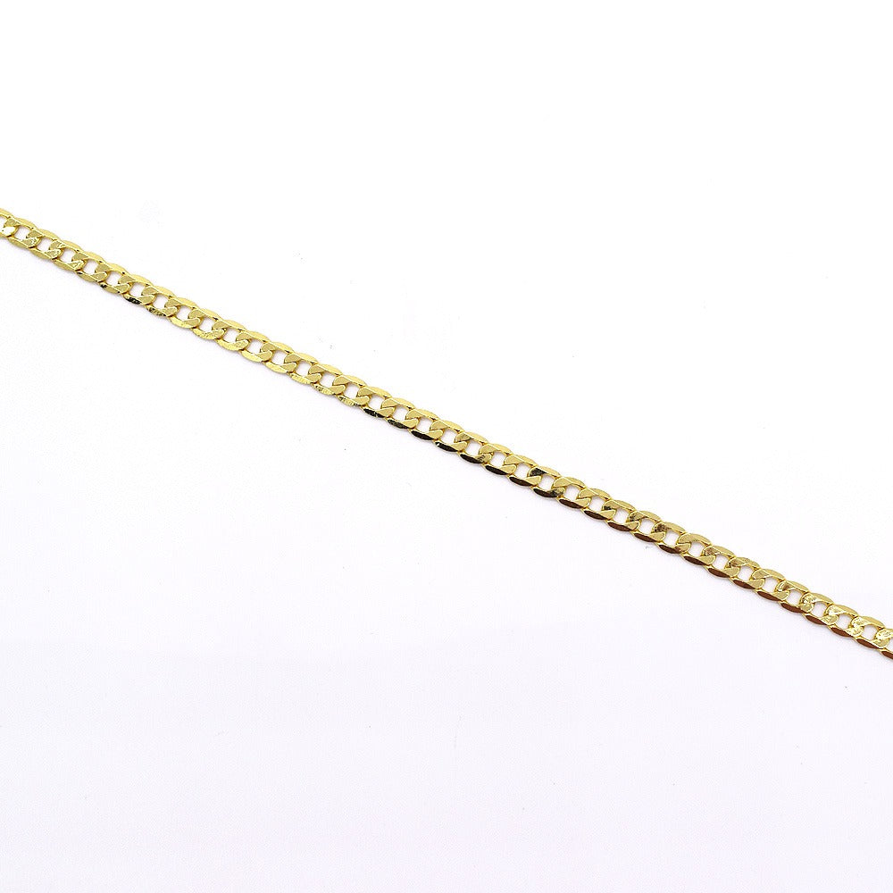 18k Layered real gold Plated Cuban link anklet bracelet #19