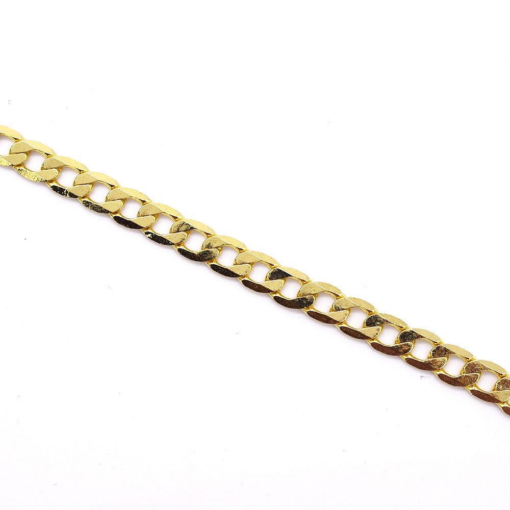 18k Layered real gold Plated Cuban link anklet bracelet #19