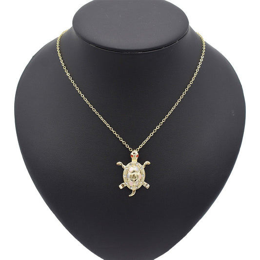 18k Layered Real Gold Filled tri colors turtle charm pendant with 18 inch necklace chain #28