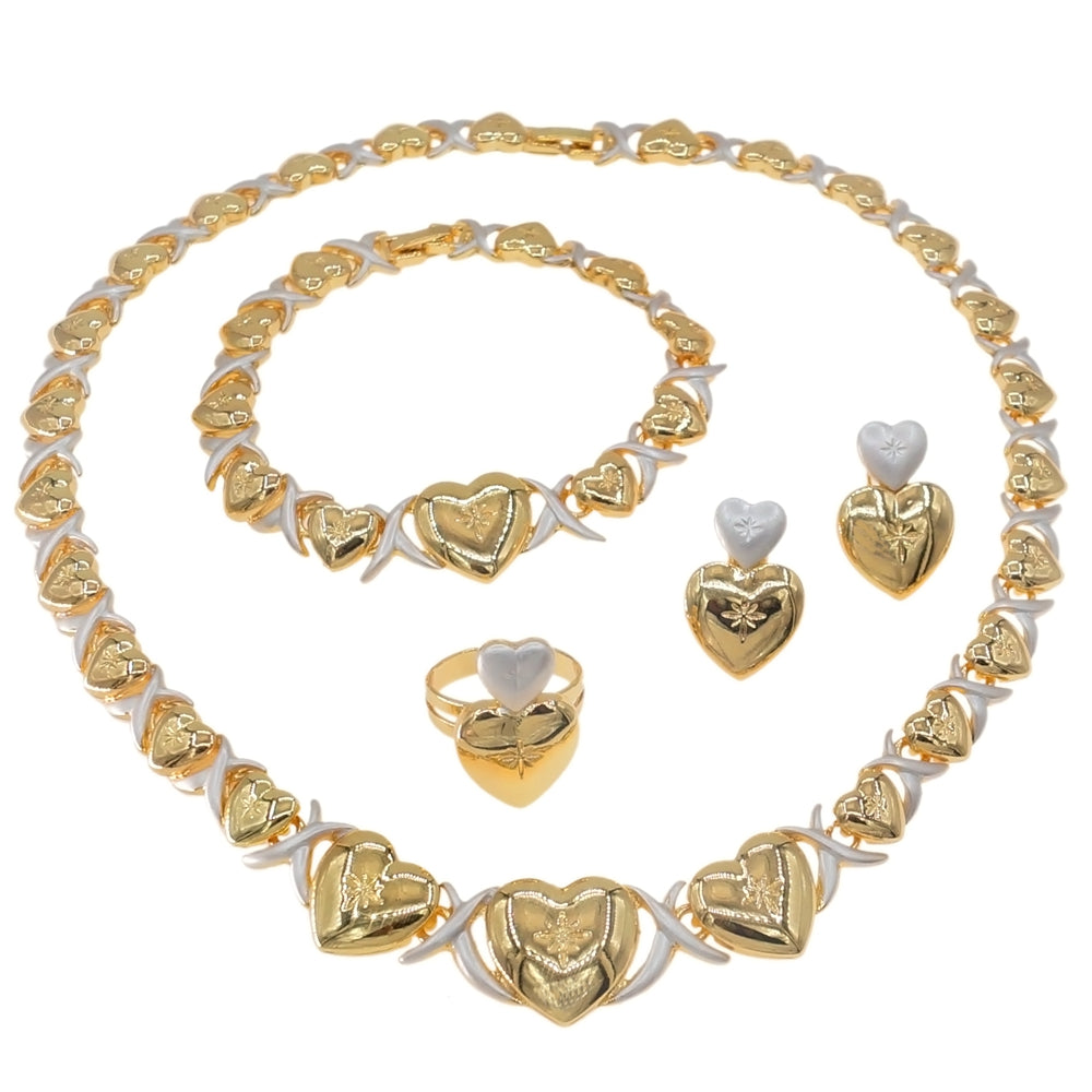 HUGS &KISSES xo two tones set gold Plated #137