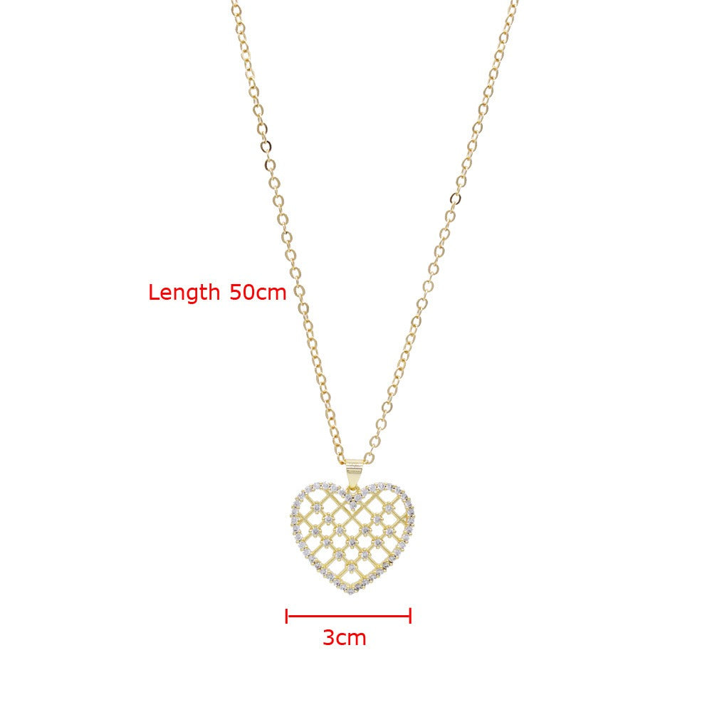 18k Layered Real Gold Filled hearts pendant charm with necklace chain #31