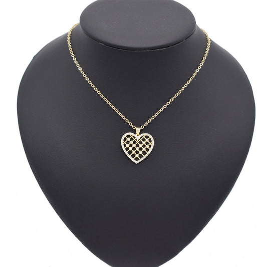 18k Layered Real Gold Filled hearts pendant charm with necklace chain #31