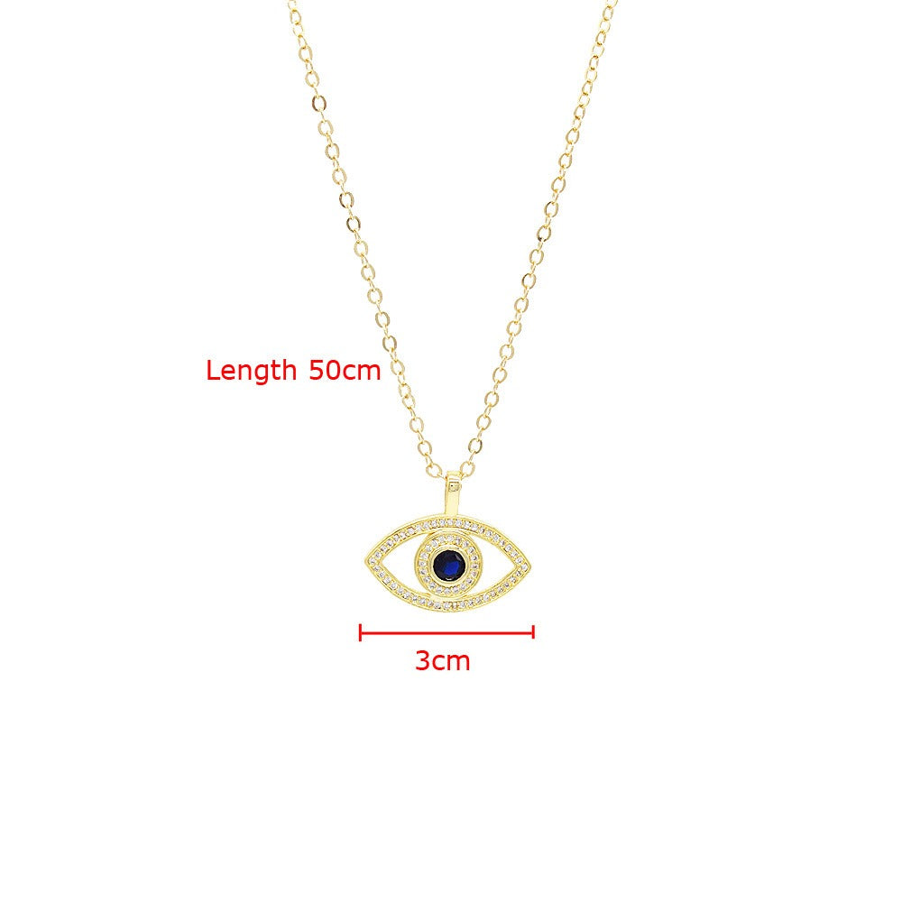 18k Layered Real Gold Filled evil eye charm pendant with 18" necklace chain #33