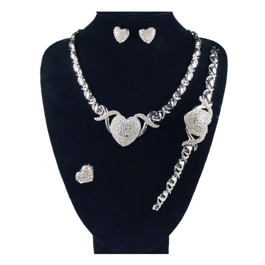 HUGS &KISSES xo set silver color gold Plated #180