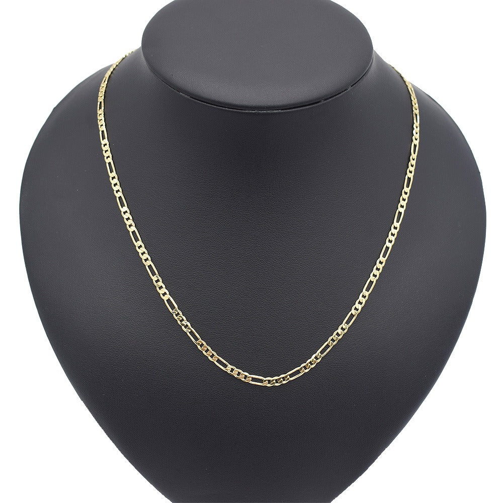 18k Layered Real Gold Filled Figaro link chain