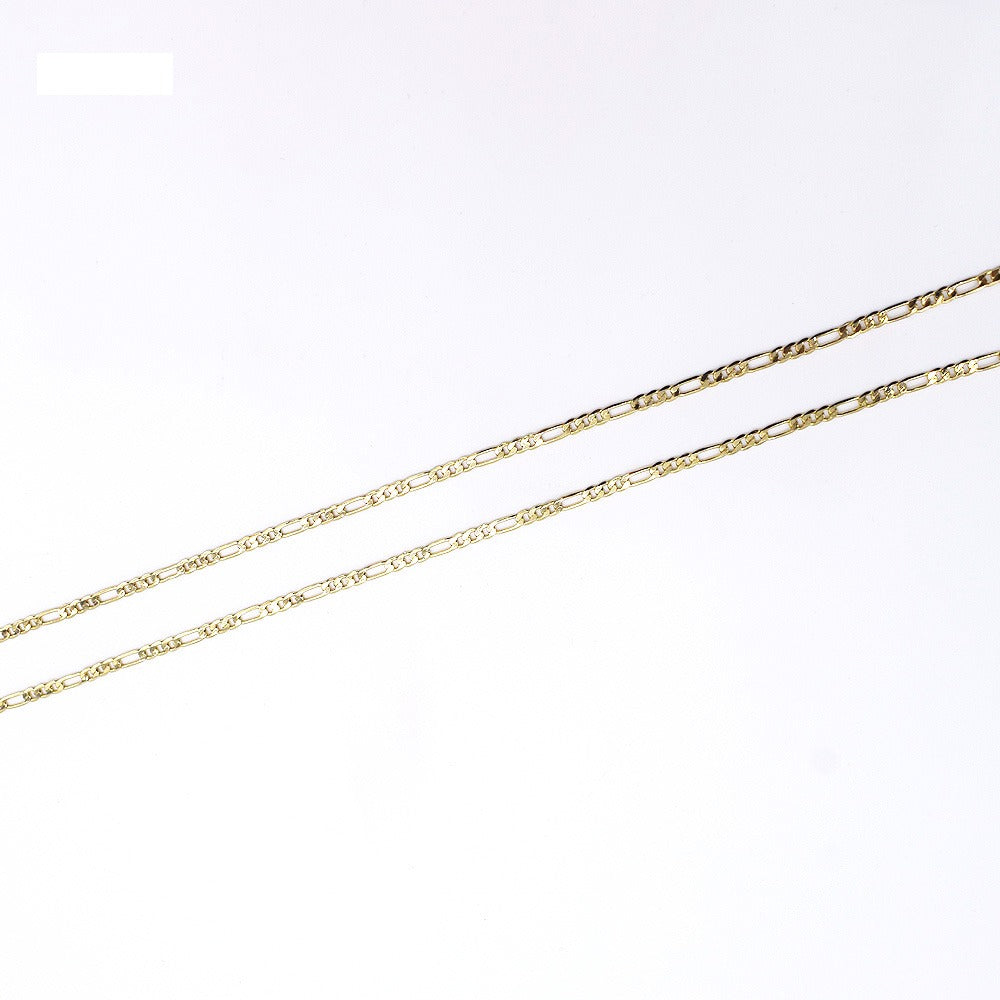 18k Layered Real Gold Filled Figaro link chain