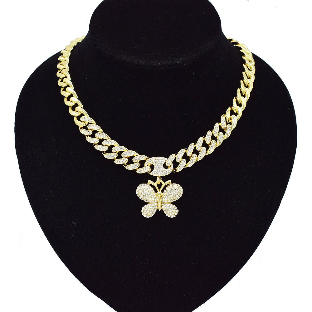 HUGS &KISSES Cuban butterfly set gold Plated #51