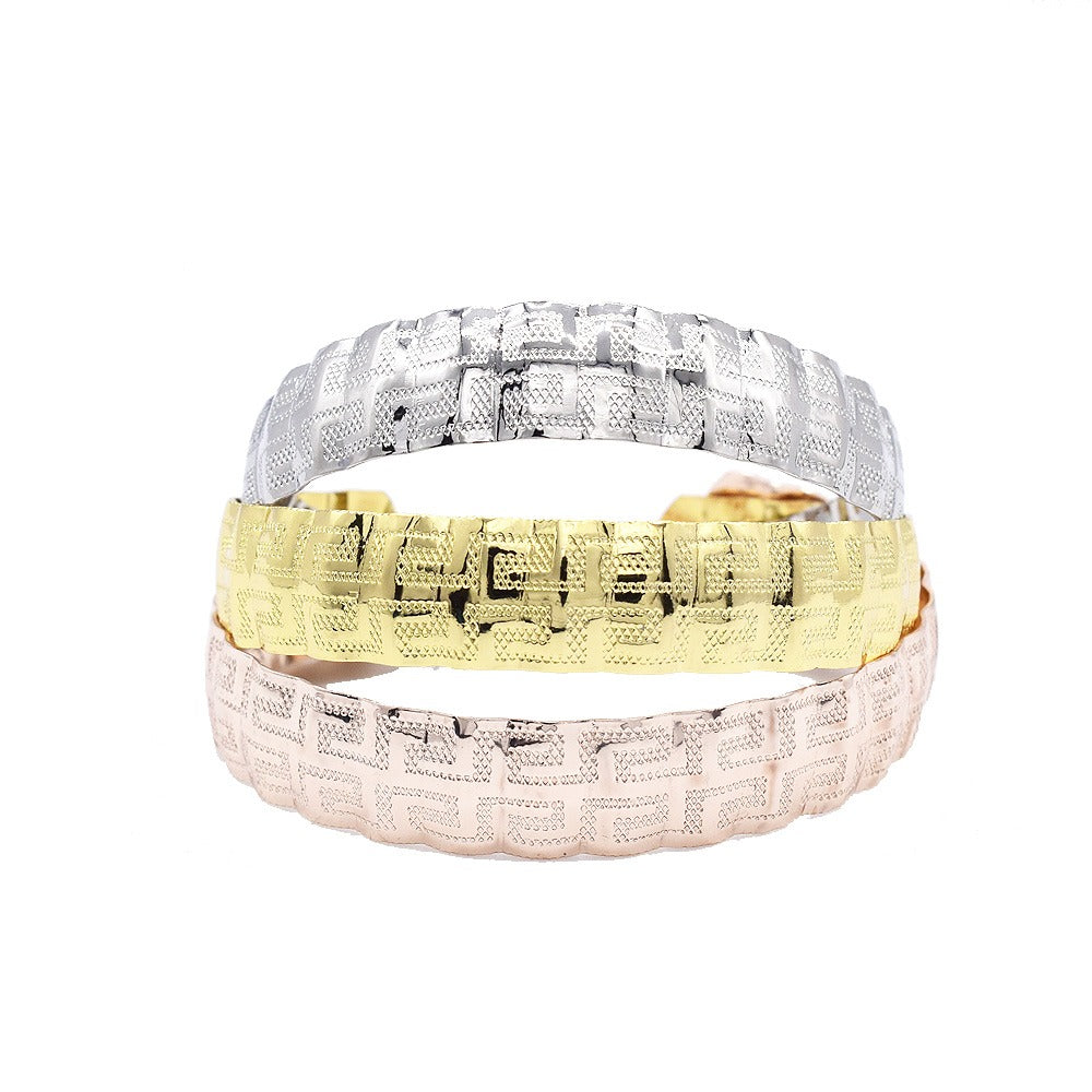 18k Layered real gold filled 3 pcs tri colors bangles