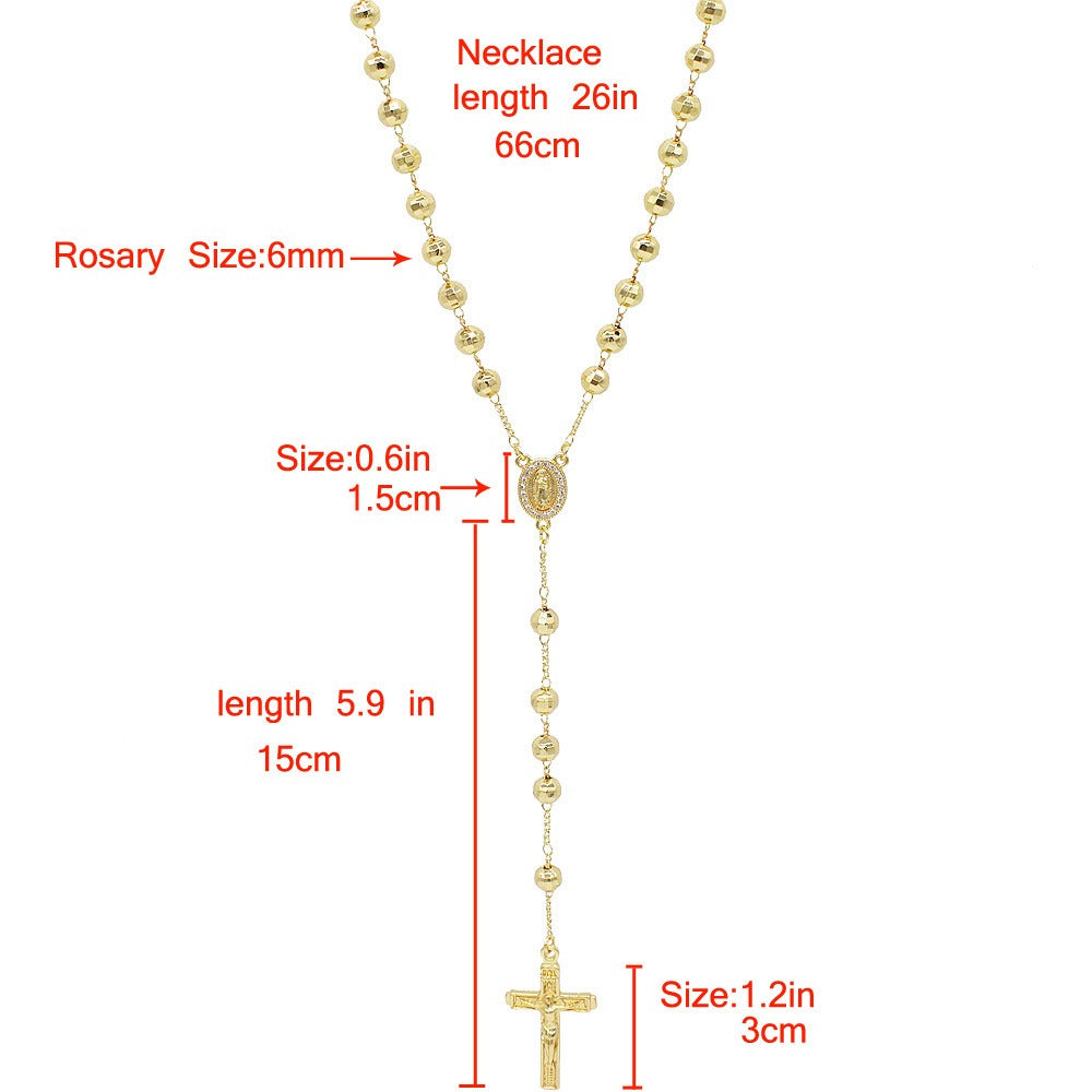 18k Layered real gold filled religious rosary necklace #9