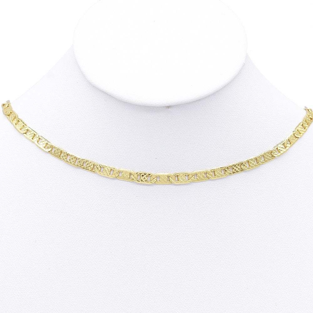 18k Layered Real Gold Filled mariner necklace chain diamond cut 24"