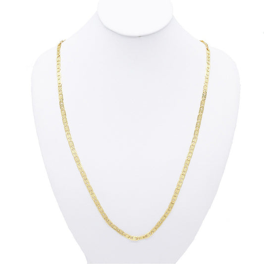 18k Layered Real Gold Filled mariner necklace chain diamond cut 24"